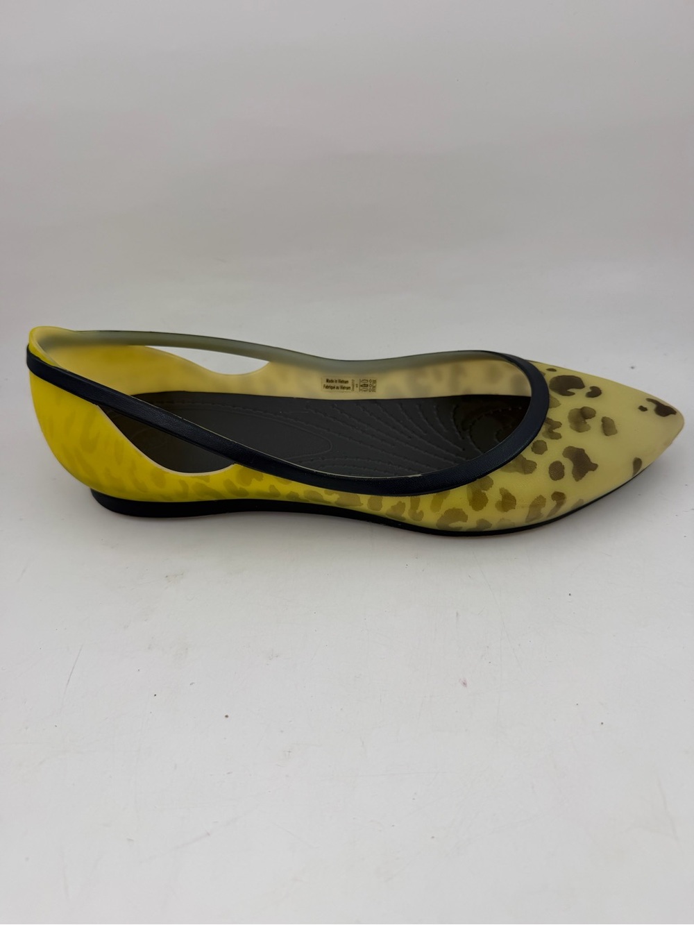 Crocs Women’s Rio -SZ 9- Leopard Fade Flats Yellow Comfort Shoes Ballet Slipper